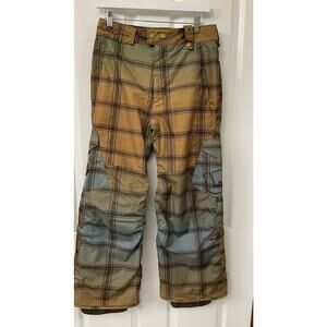 Burton plaid ombré Snowboard Pants The White Collection large